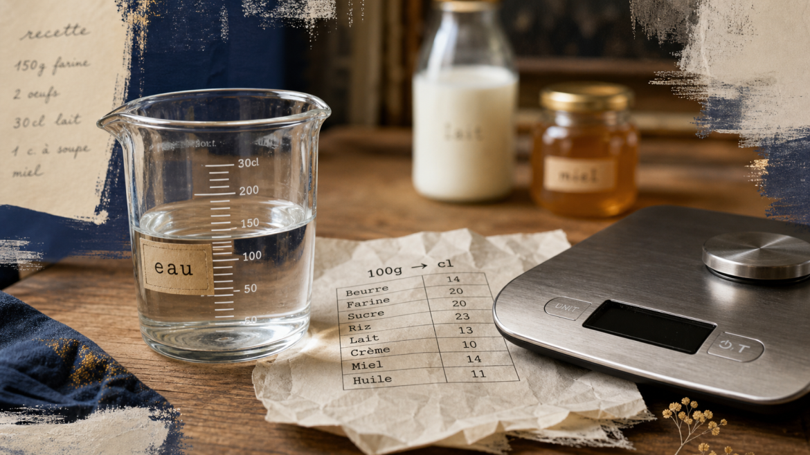 100g en centilitre : mesurer la densité pour vos recettes
