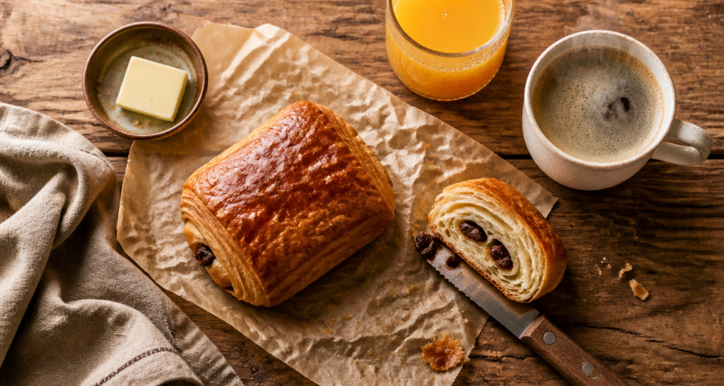 calorie pain au chocolat boulangerie sur table petit déjeuner