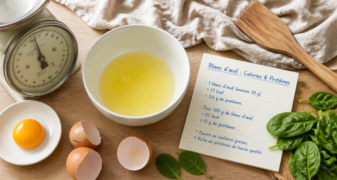 Calories du blanc d’œuf : 17 kcal par unité et bienfaits nutritionnels calories blanc d oeuf bol balance coquilles