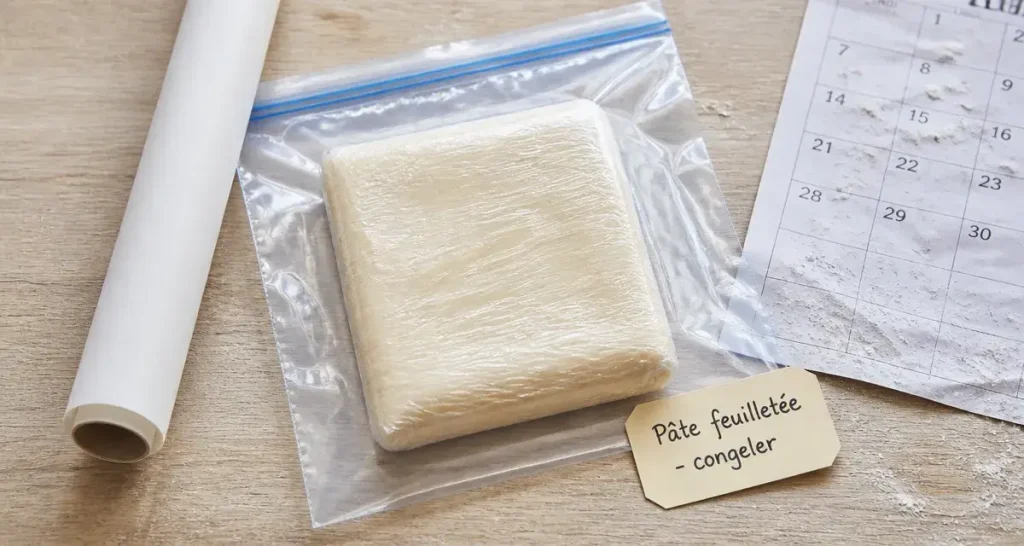 Congeler pate feuilletée : pâte en bloc dans le sac congélation