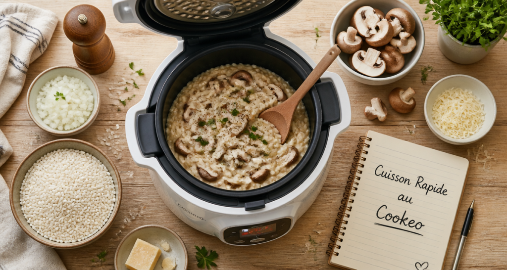 cuisson rapide cookeo risotto champignons