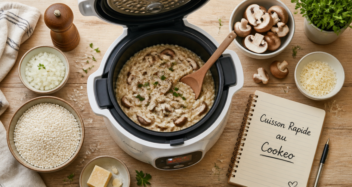 cuisson rapide cookeo risotto champignons