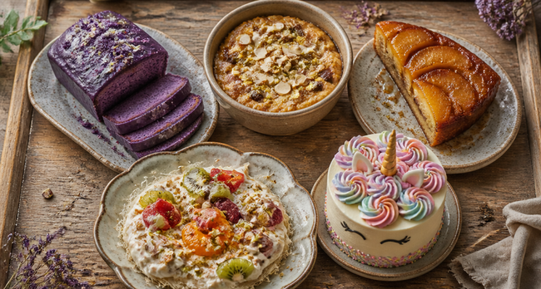 Dessert en U : 5 idées gourmandes pour vos jeux de lettres et menus originaux dessert en u sur plateau avec cinq desserts commençant par u