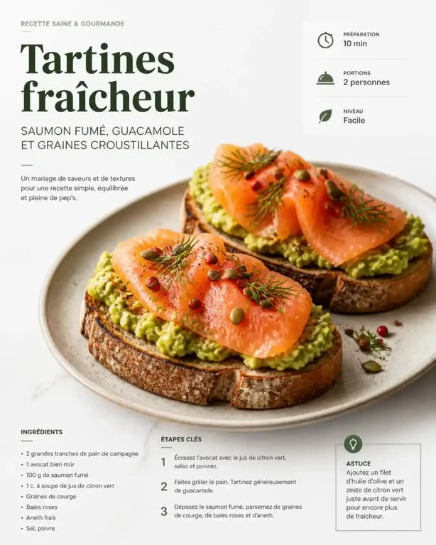 Guacamole toast au saumon fumé, une idée originale pour savoir avec quoi manger le guacamole