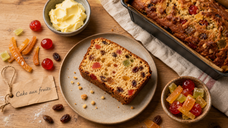 Recette de gâteau aux fruits confits facile : tranche moelleuse aux fruits confits