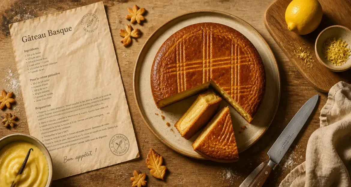 Recette gâteau basque facile : pâte sans fissures, crème ambrée