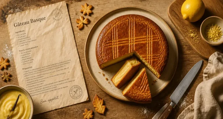 Gâteau basque : la méthode infaillible pour une pâte parfaite et sans fissures Recette gâteau basque facile : pâte sans fissures, crème ambrée
