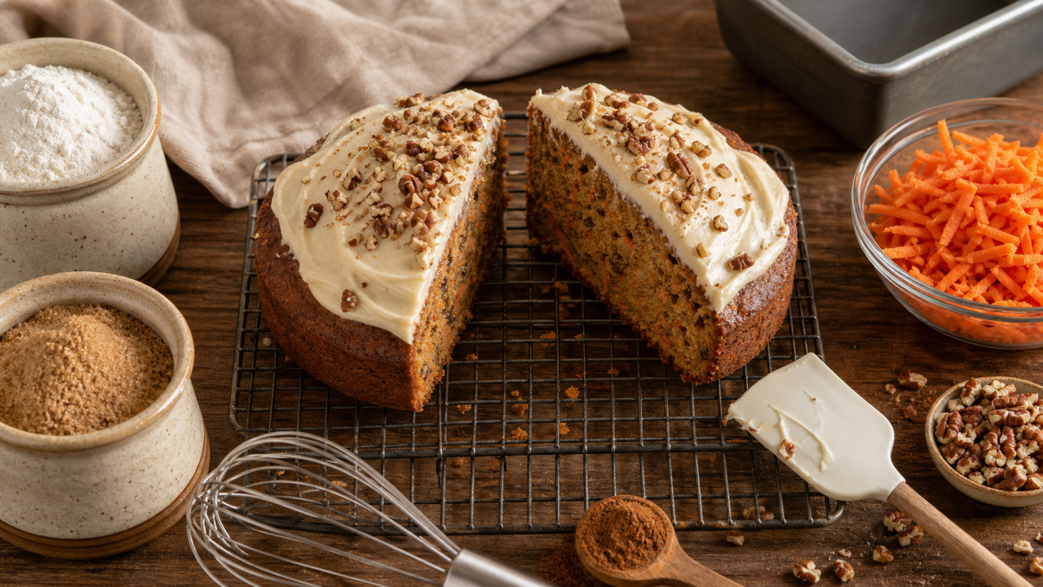 Recette gâteau carotte facile : gâteau moelleux aux épices}}