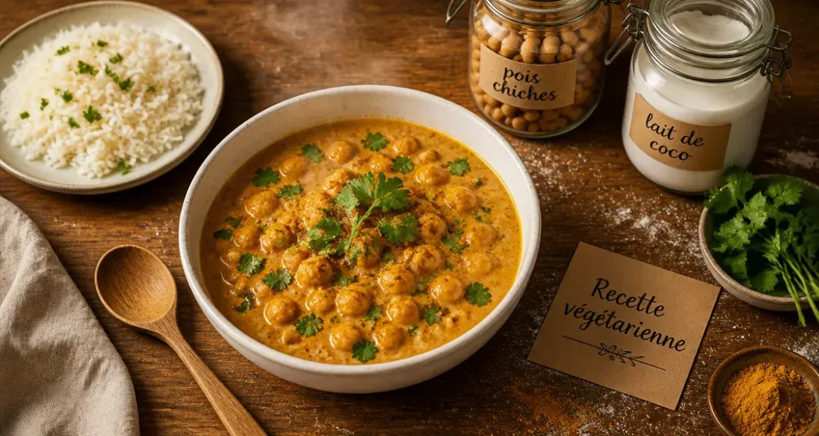 Recette végétarienne simple : 3 bases gourmandes et le secret d’un placard efficace Recette végétarienne simple : curry pois chiches au lait de coco