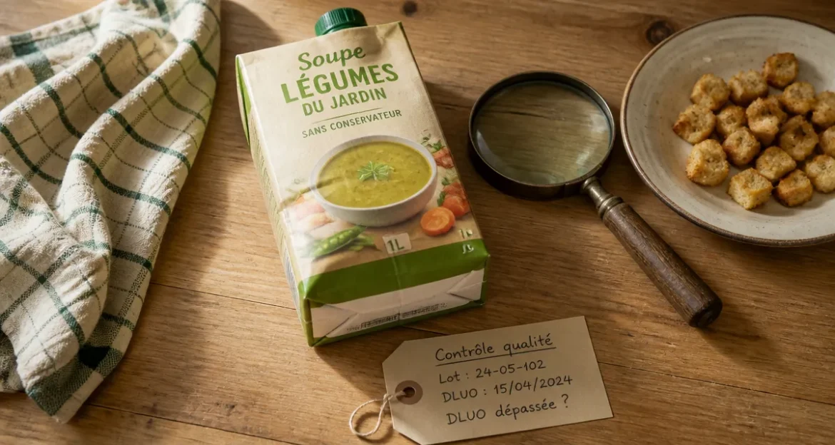 soupe en brique périmée combien de temps sur plan de travail cuisine