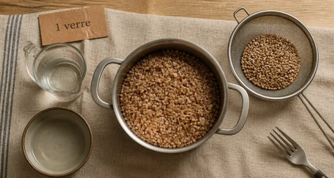 Cuisson sarrasin, grains et ratio d’eau pour 12 minutes
