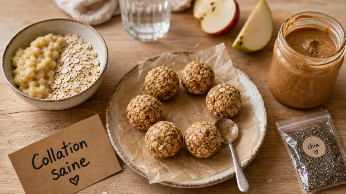 Idées de collations saines : energy balls avoine, banane et amande