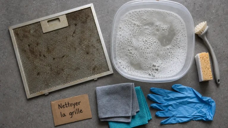 Nettoyage grille hotte : lave-vaisselle, trempage, bicarbonate ou savon noir ? Nettoyage grille hotte : trempage au bicarbonate et lave-vaisselle