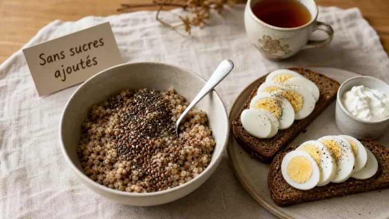 Petit déjeuner sans sucre pour diabétique : porridge sans sucre et pain de seigle