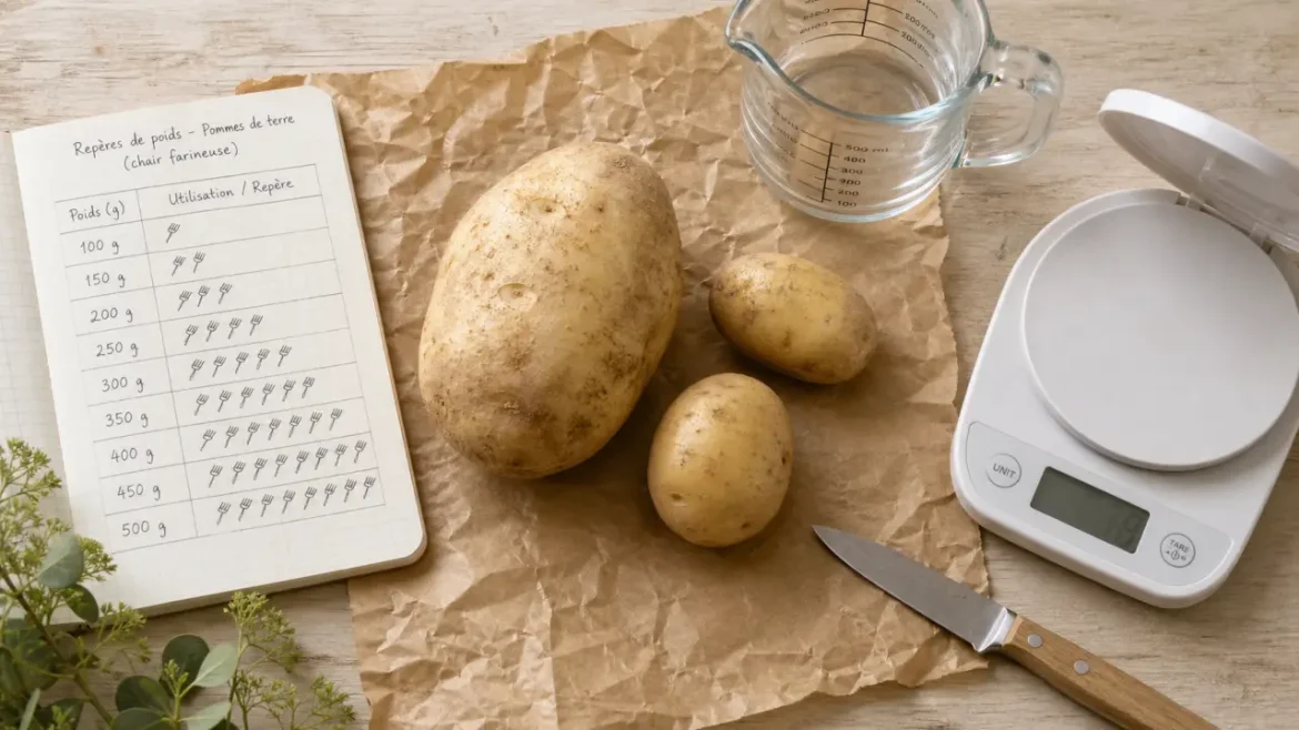Quel est le poids moyen d’une pomme de terre ? Guide par calibre et variété Poid d une pomme de terre : poids moyen par calibre (photo)