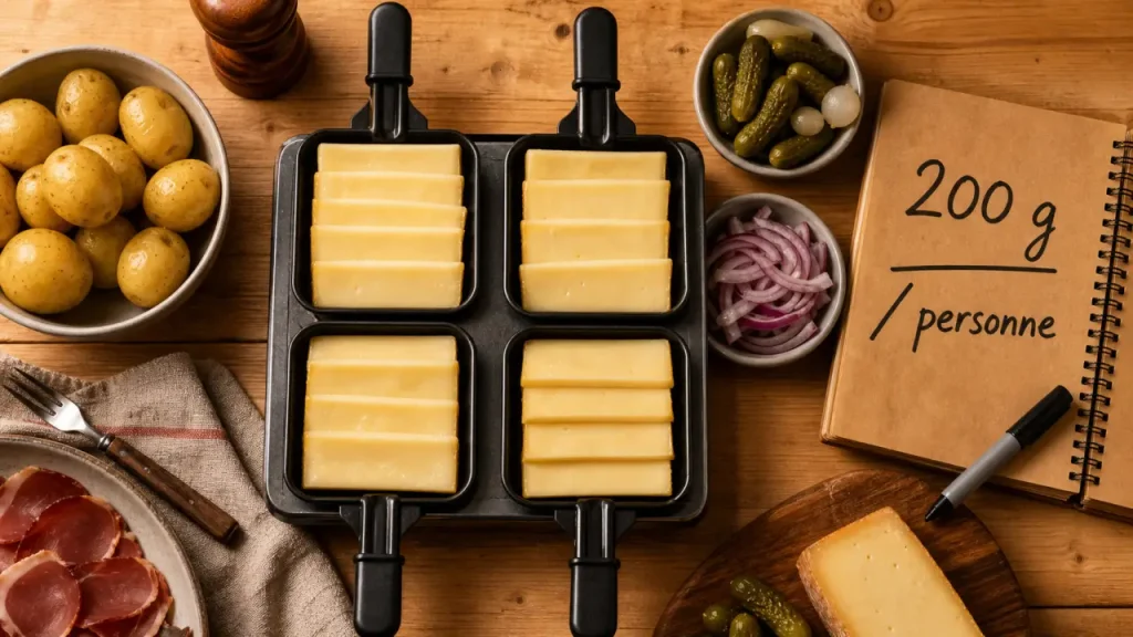 Raclette : 200 g de fromage par personne, combien de fromage