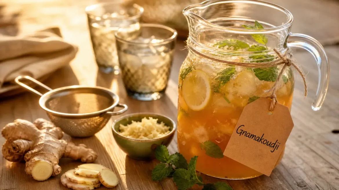 Jus de gingembre maison : 30 minutes de macération, le bon dosage et les variantes Gnamakoudji Recette du jus de gingembre maison : verre de jus ambré, citron et gingembre