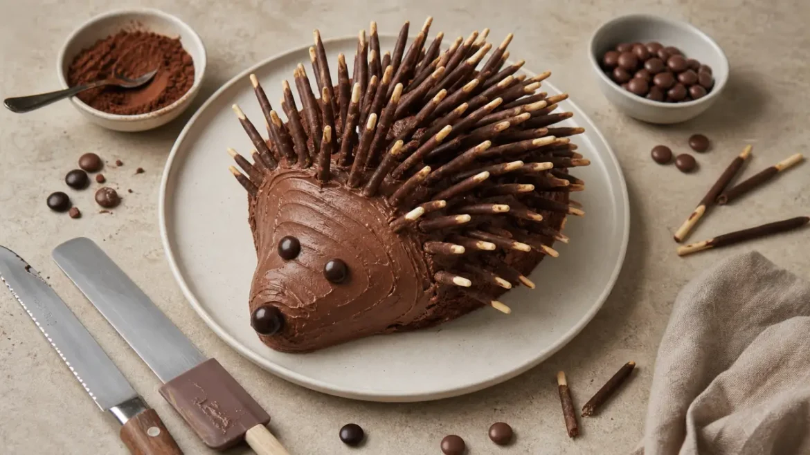 Gâteau hérisson facile : base chocolat, crème onctueuse et décoration sans moule spécial Recette gâteau hérisson facile au chocolat, décoration piquants Mikado®