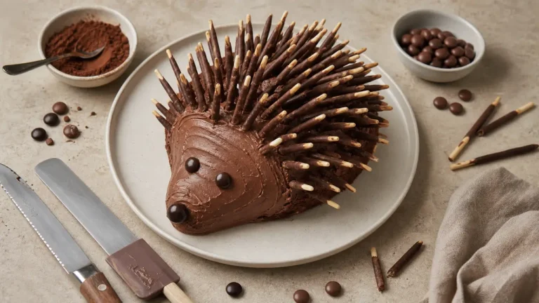 Gâteau hérisson facile : base chocolat, crème onctueuse et décoration sans moule spécial Recette gâteau hérisson facile au chocolat, décoration piquants Mikado®