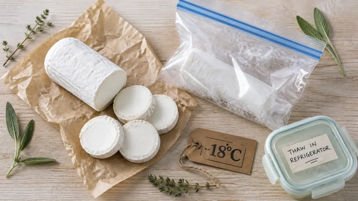 Congeler du fromage de chèvre : bûche à -18°C et sac hermétique