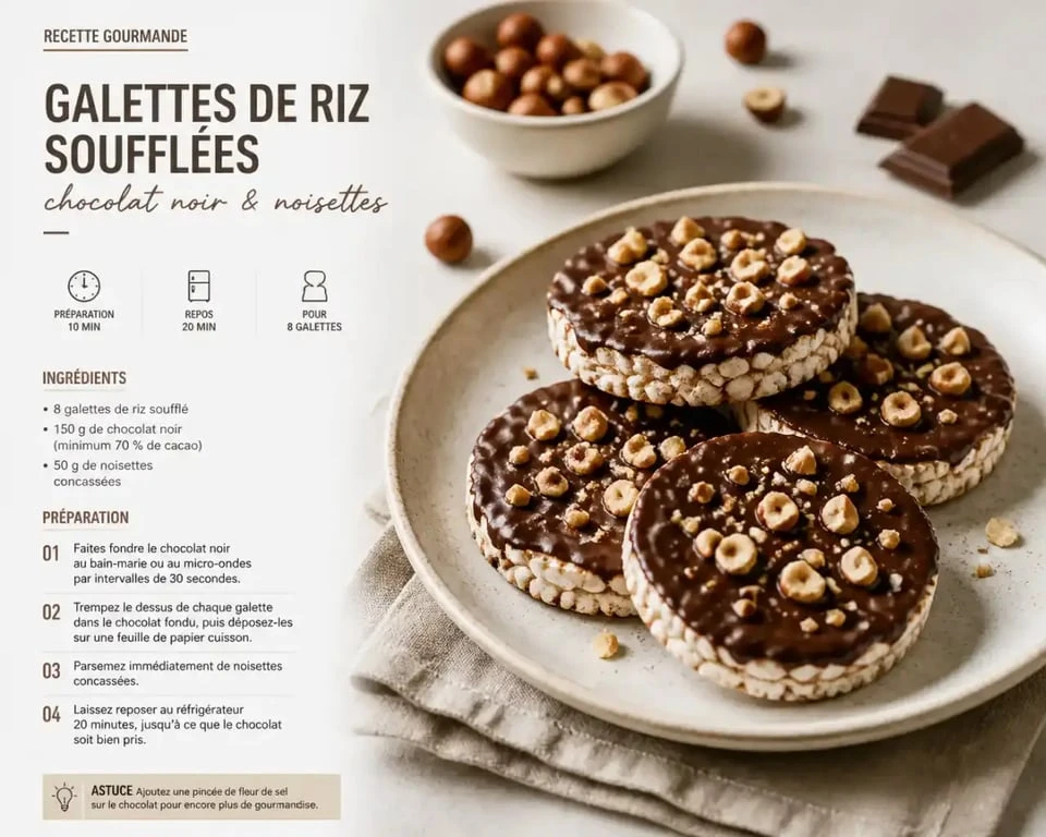 Recette gourmande de galettes de riz soufflé chocolatées maison