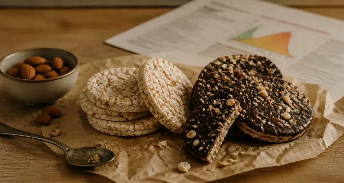 Galettes de riz soufflé : allié minceur ou piège glycémique ? Galettes de riz soufflé, nature et chocolat noir, indice glycémique