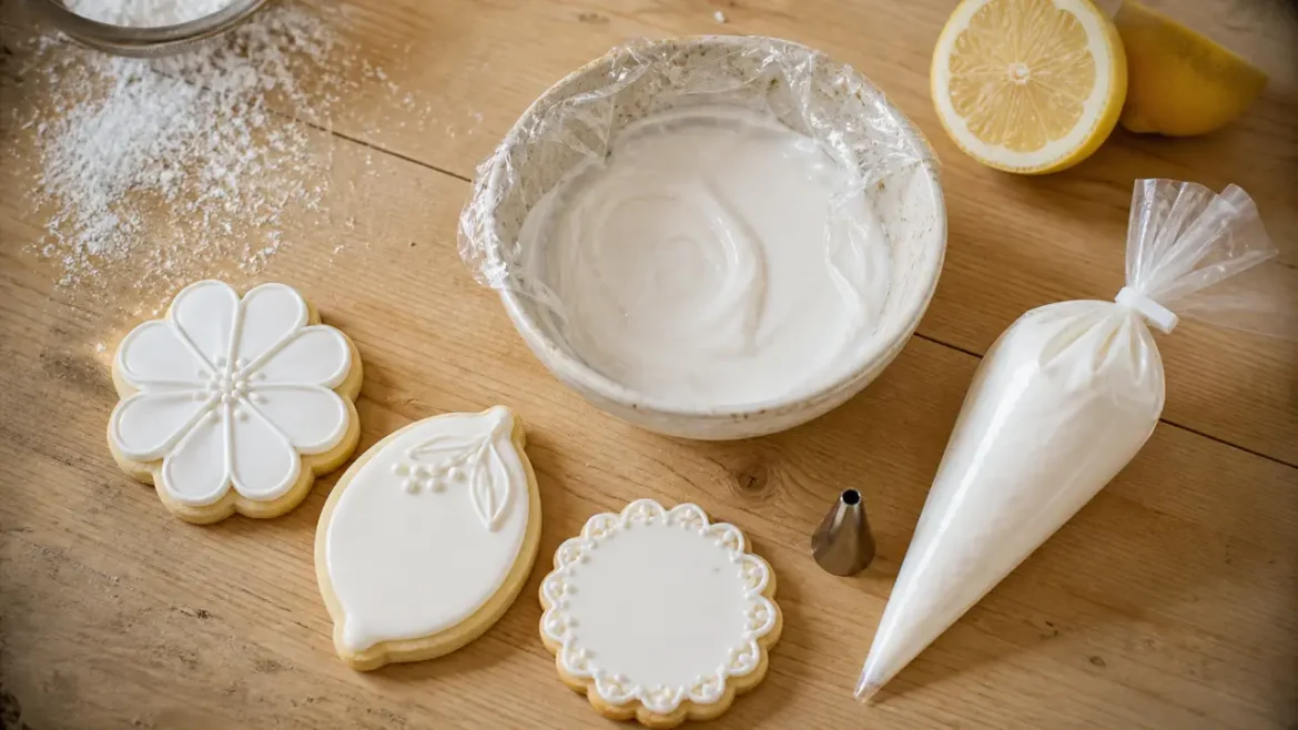 Recette glacage royale : glaçage royal blanc pour biscuits sablés, texture lisse
