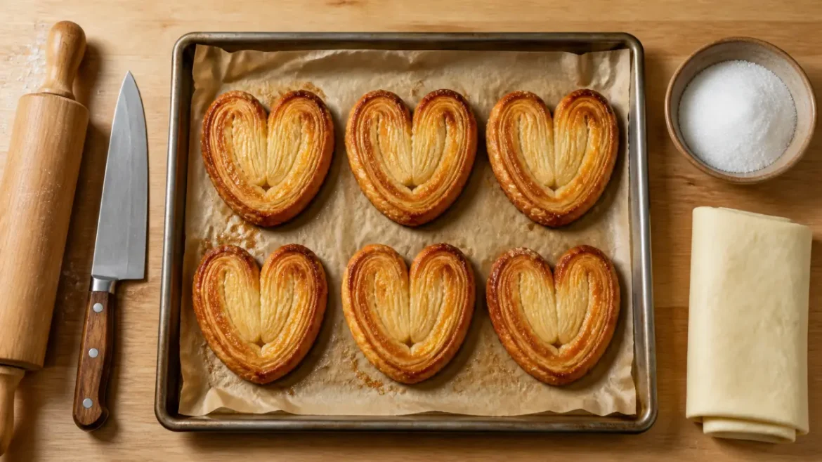 Recette palmier au sucre : palmiers croustillants à 180°C