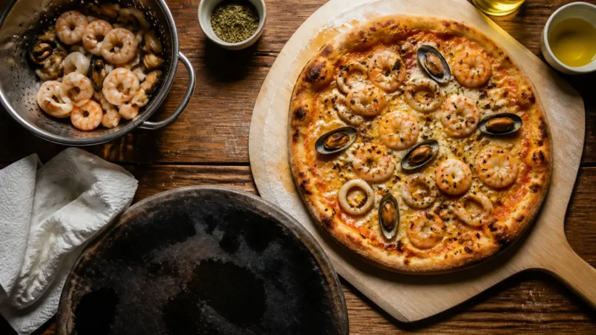 Recette pizza fruit de mer : pizza croustillante sans humidité, fruits de mer égouttés