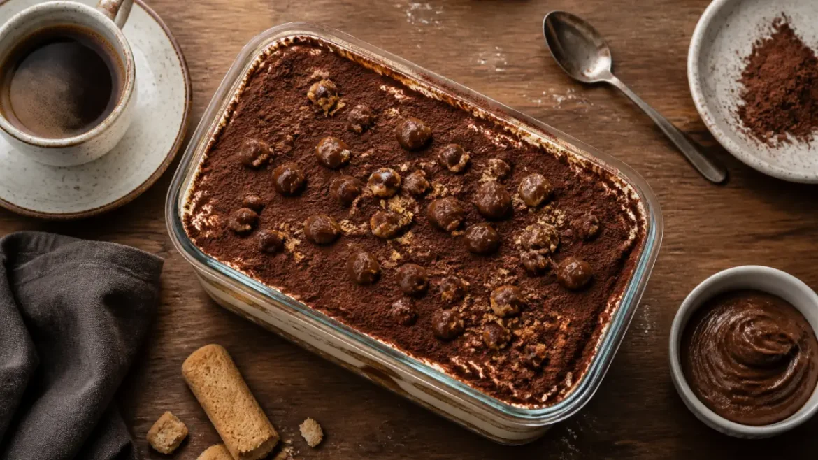 Tiramisu aux marrons : crème légère, biscuits imbibés et 4 h de repos Tiramisu aux marrons, crème légère et cacao