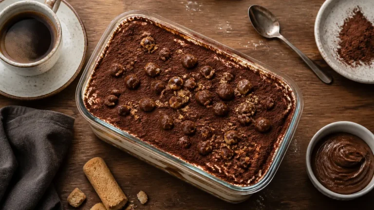 Tiramisu aux marrons, crème légère et cacao