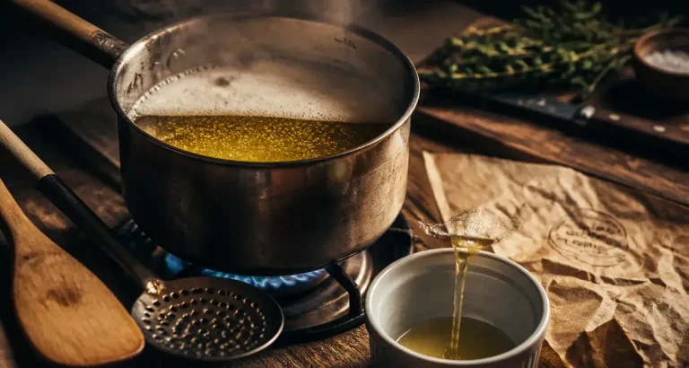 Beurre en cuisine : le guide pour maîtriser la cuisson sans risque Beurre cuisson clarifié sans risque, gros plan casserole