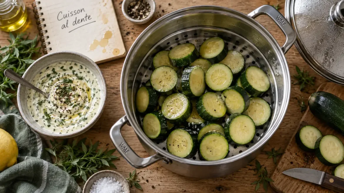 Courgette vapeur : 6 à 12 minutes selon la découpe et la texture Cuire courgette vapeur : rondelles en vapeur, 6 à 12 minutes