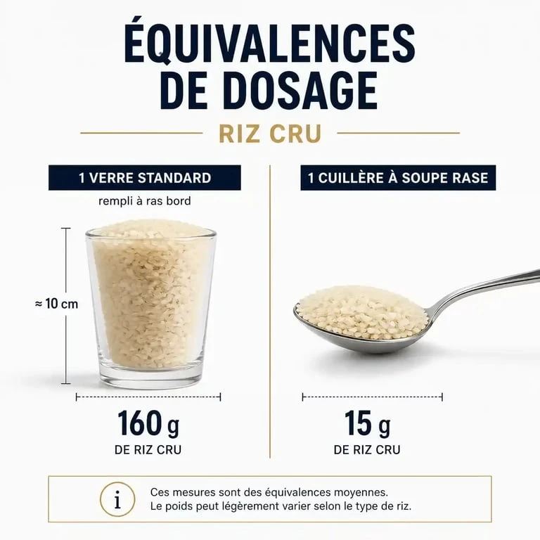 Comment doser le riz sans balance avec un verre ou une cuillère