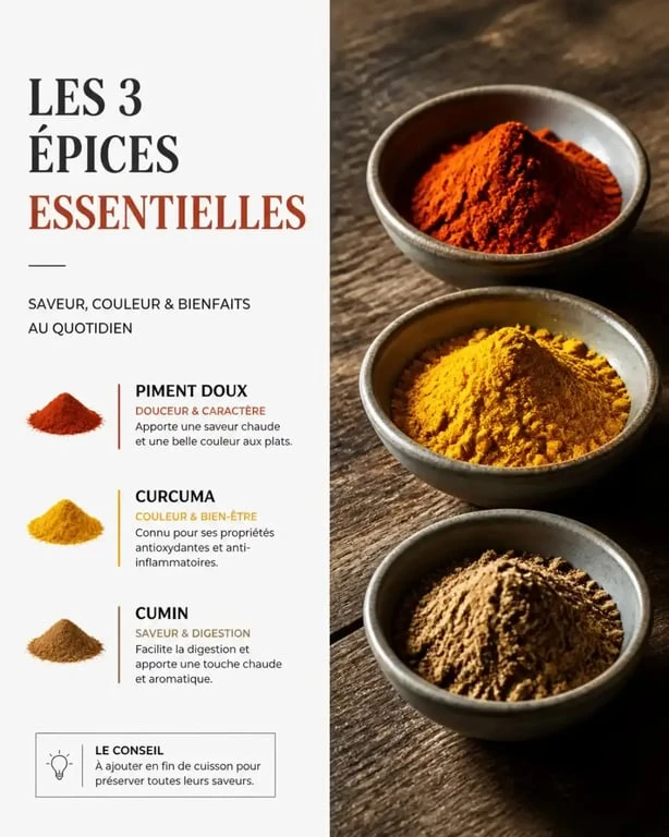 Substituts du paprika en poudre : piment doux, curcuma et cumin pour remplacer le paprika dans vos recettes