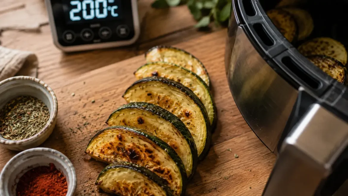 Temps cuisson courgette airfryer : 8 à 15 minutes, dorées et fondantes