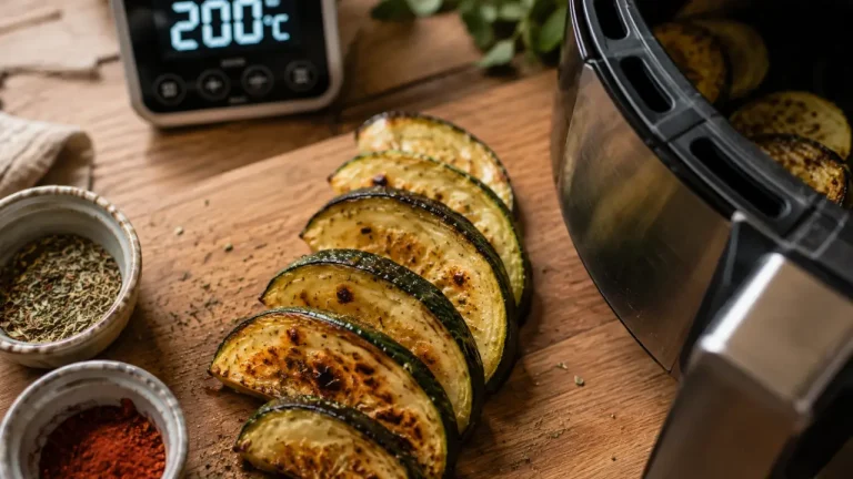 Temps cuisson courgette airfryer : 8 à 15 minutes, dorées et fondantes