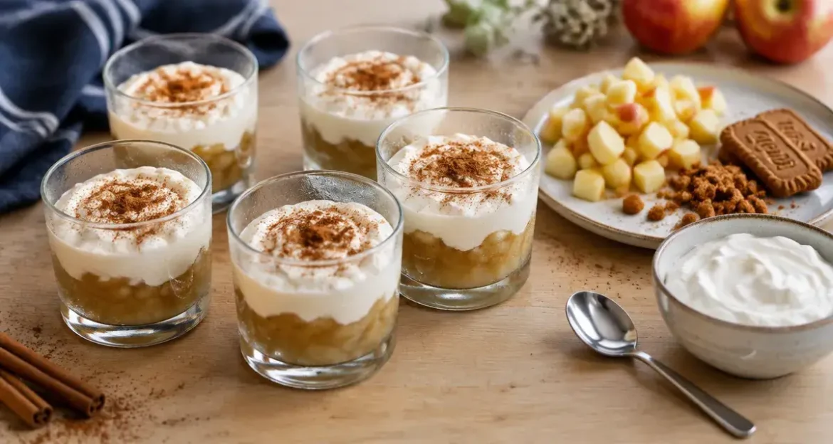 Quel dessert après une raclette : verrines pomme skyr cannelle