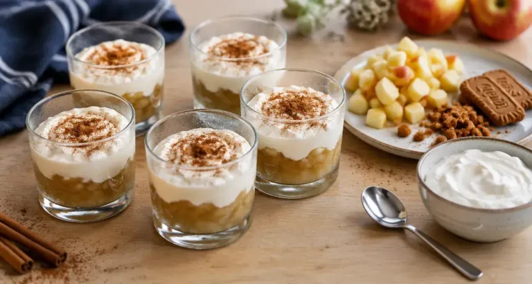 Quel dessert après une raclette : verrines pomme skyr cannelle
